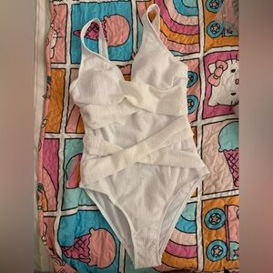 SHEIN White One Piece Swimsuit